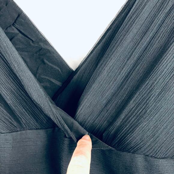 J.Crew V-Neck Front & Back Black Silk Sleeveless Cocktail Dress - Size 12 Y2K - Picture 5 of 14